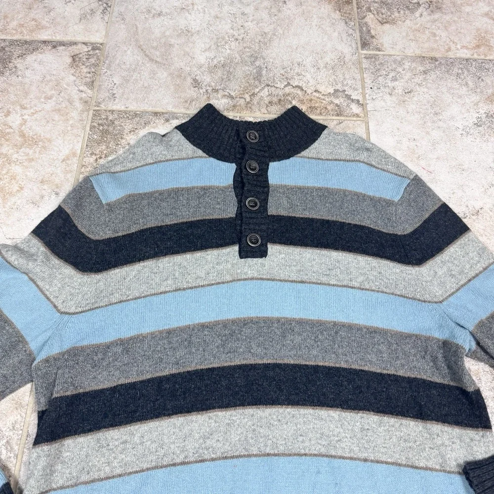 Banana Republic Sweater Mens XL 1/4 Button Up Pullover Wool Blend Grandpa
